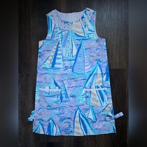 Lilly Pulitzer "Aboat Time" girl sailboat shift dress